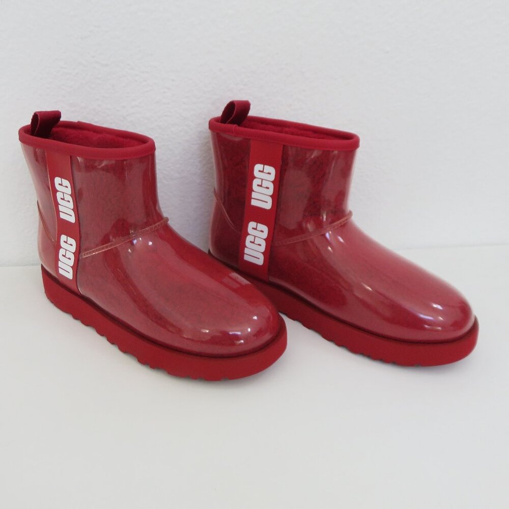 UGG Plush Women's Plastic Red Boots Size 8
